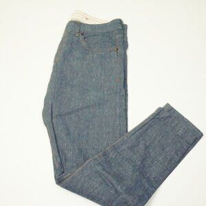 Isaia Napoli 5 Tasche Zip Linen Blend Mens Blue Jeans Denim Jeans 48 Brand New